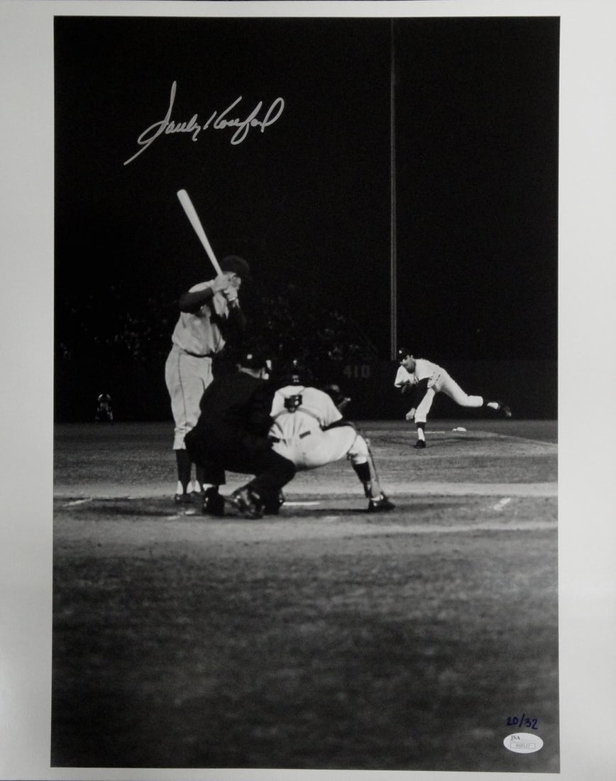 Sandy Koufax Autographed 16x20 Photo Dodgers JSA Authenticated: Sandy Koufax Autographed 16x20 Photo Dodgers JSA Authenticated This stunning 16x20 photo features Sandy Koufax, a legendary pitcher for the Los Angeles Dodgers, showcasing his iconic form. Hand-signed