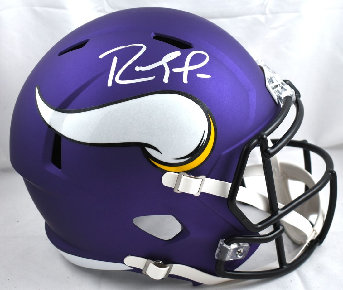 Minnesota Vikings Randy Moss signed full size speed helmet Beckett hologram silver (1 of 5)
