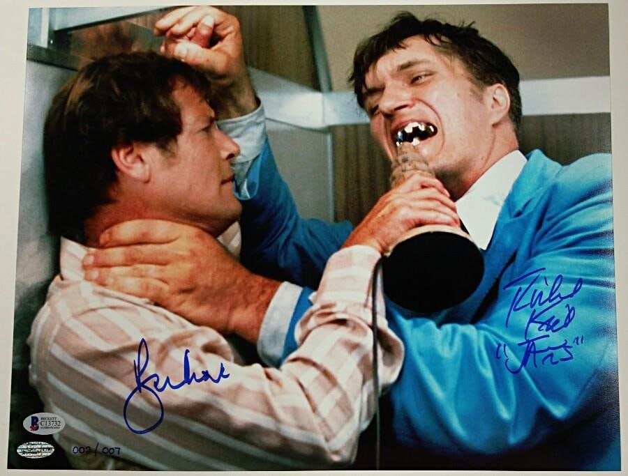 James Bond 11x14 Photo Signed by Roger Moore and Richard Kiel Beckett BAS COA (1 of 3)