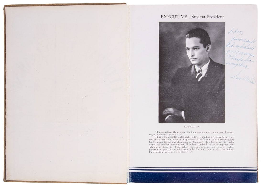 Sam Walton Signed 1936 Yearbook The 1936 Cresset Beckett JSA COA (1 of 12)