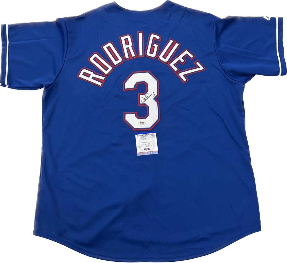 PSA DNA Alex Rodriguez Texas Rangers autographed baseball jersey (1 of 2)