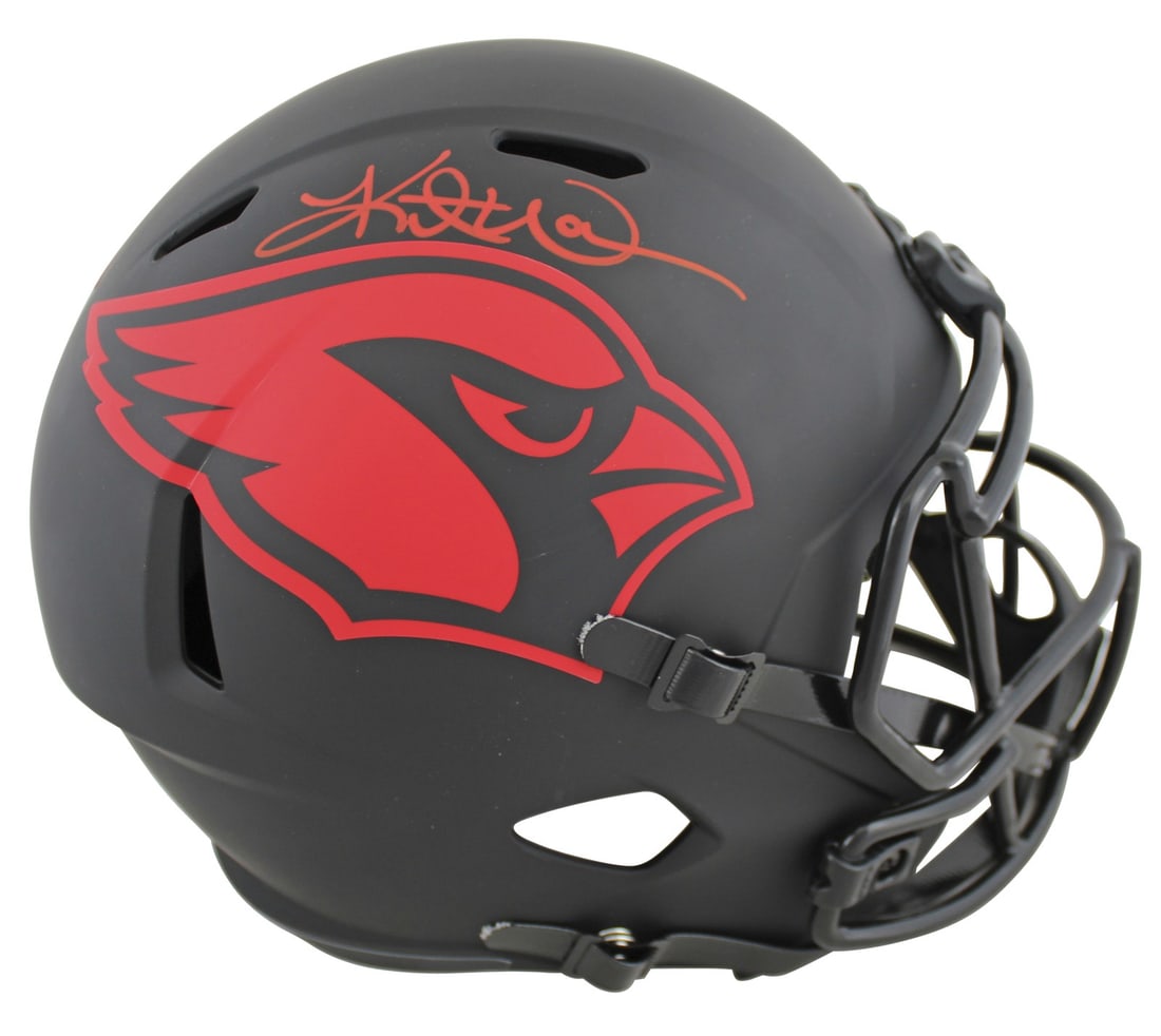 Kurt Warner Signed Arizona Cardinals Eclipse Full Size Helmet BAS Witnessed: Kurt Warner Signed Arizona Cardinals Eclipse Full Size Helmet BAS Witnessed This autographed Arizona Cardinals Eclipse full-size speed replica helmet features the signature of Kurt Warner, a celebrate