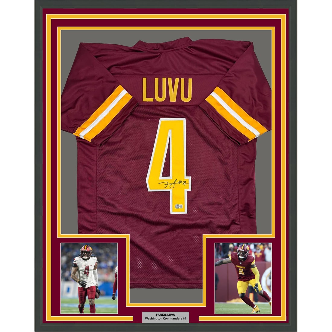 Frankie Luvu Signed Washington Commanders Jersey Display With Beckett Authentication (1 of 2)