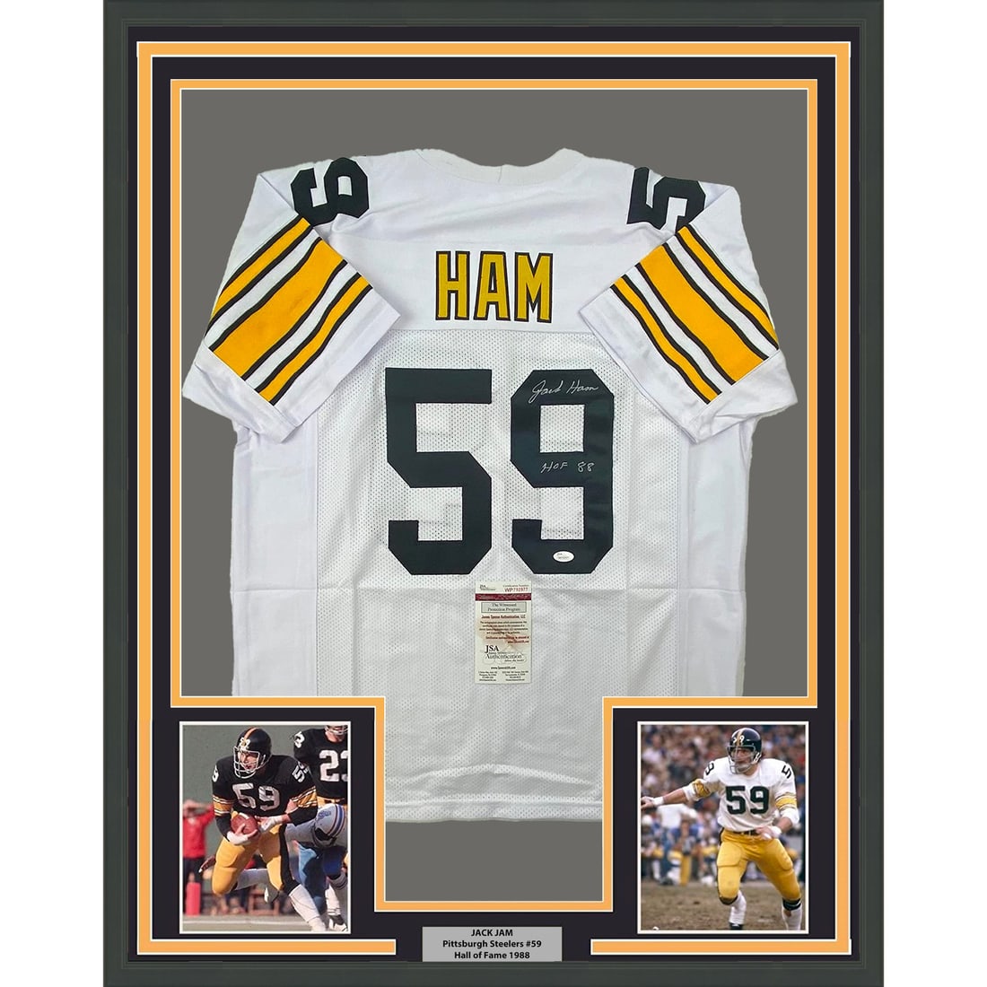Jack Ham signed Steelers framed jersey JSA COA 33x42 (1 of 2)