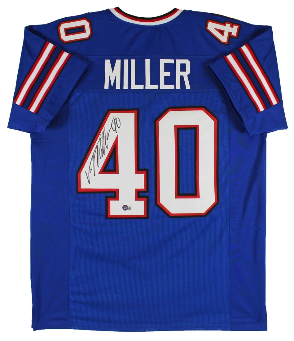 Von Miller Signed Blue Pro Style Jersey BAS Witnessed Authentic: Von Miller Signed Blue Pro Style Jersey BAS Witnessed Authentic This authentic blue Pro Style jersey, personally signed by Von Miller of the Buffalo Bills, is a must-have for any fan. The jersey featu