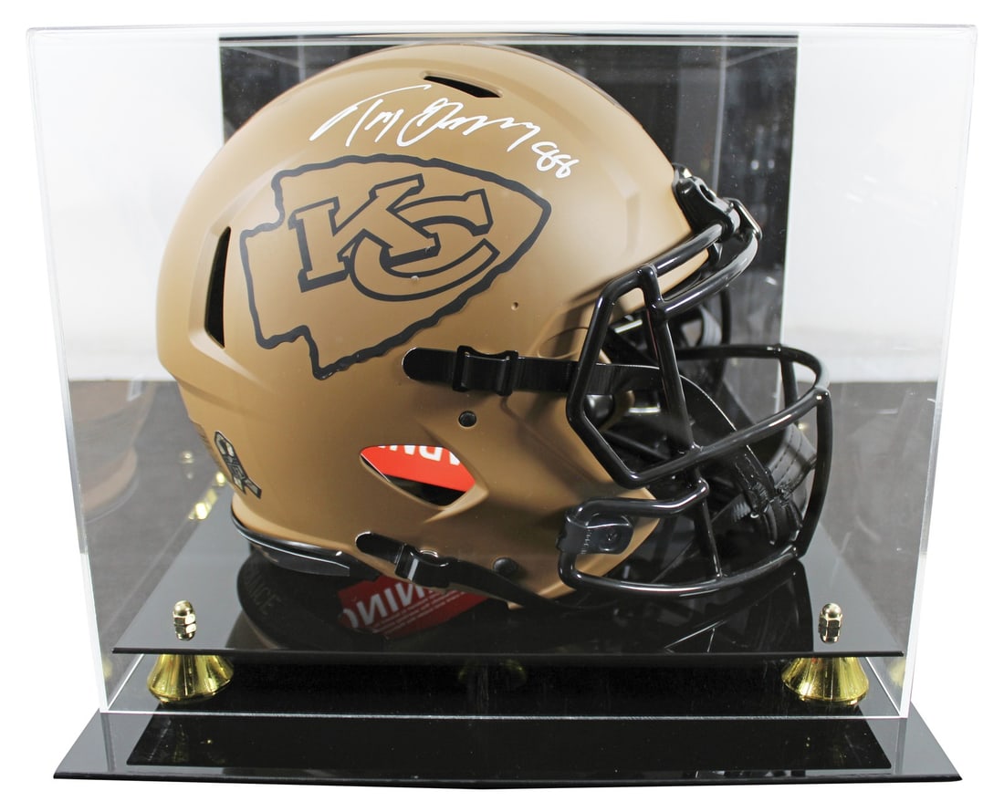 Tony Gonzalez Autographed Chiefs Full Size Salute To Service II Helmet With BAS Case (1 of 4)
