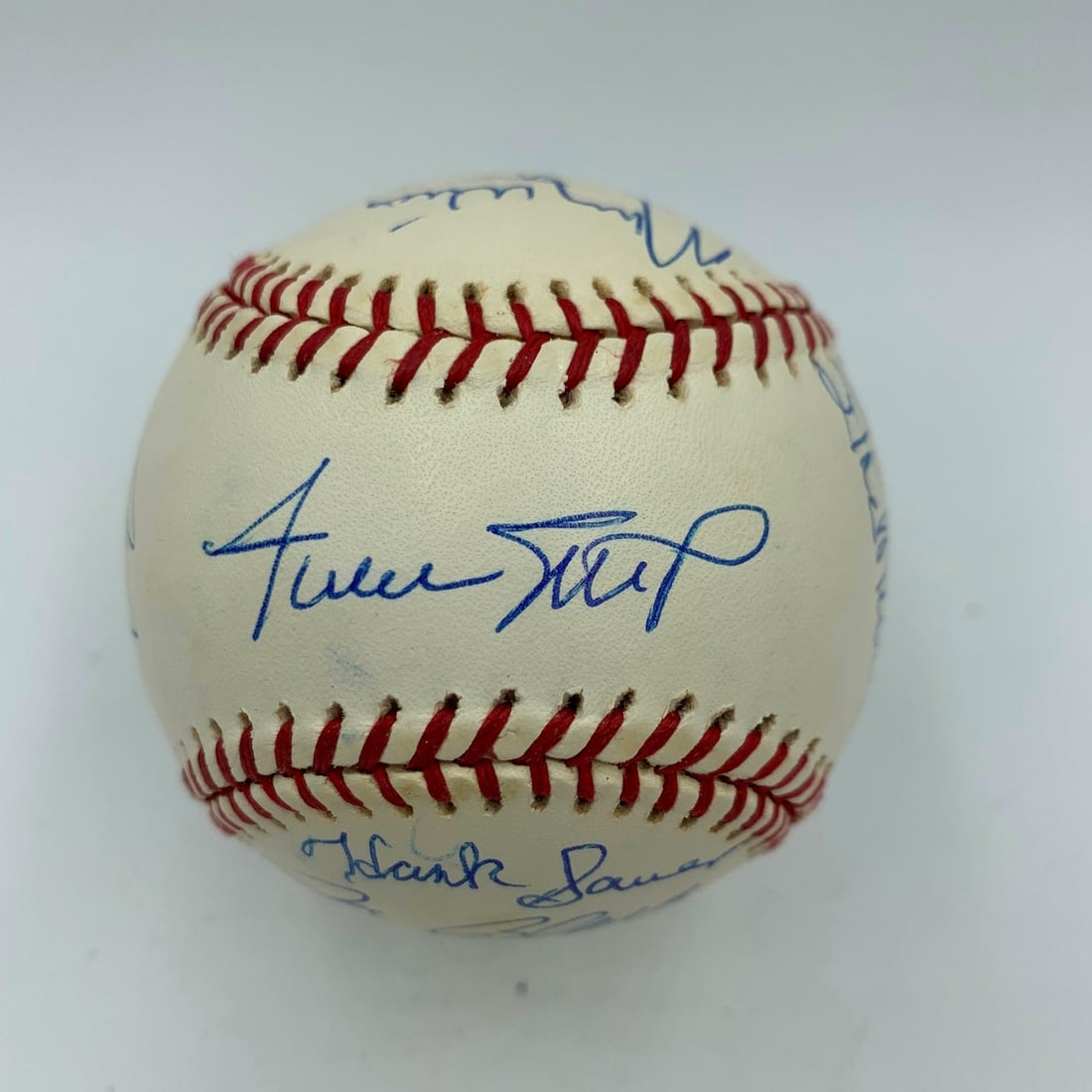 Willie Mays 70th Birthday Signed Baseball with 18 Legends JSA COA: Willie Mays 70th Birthday Signed Baseball with 18 Legends JSA COA Celebrate the legacy of baseball with this rare Willie Mays 70th Birthday Signed Baseball. This authentic baseball features the illust