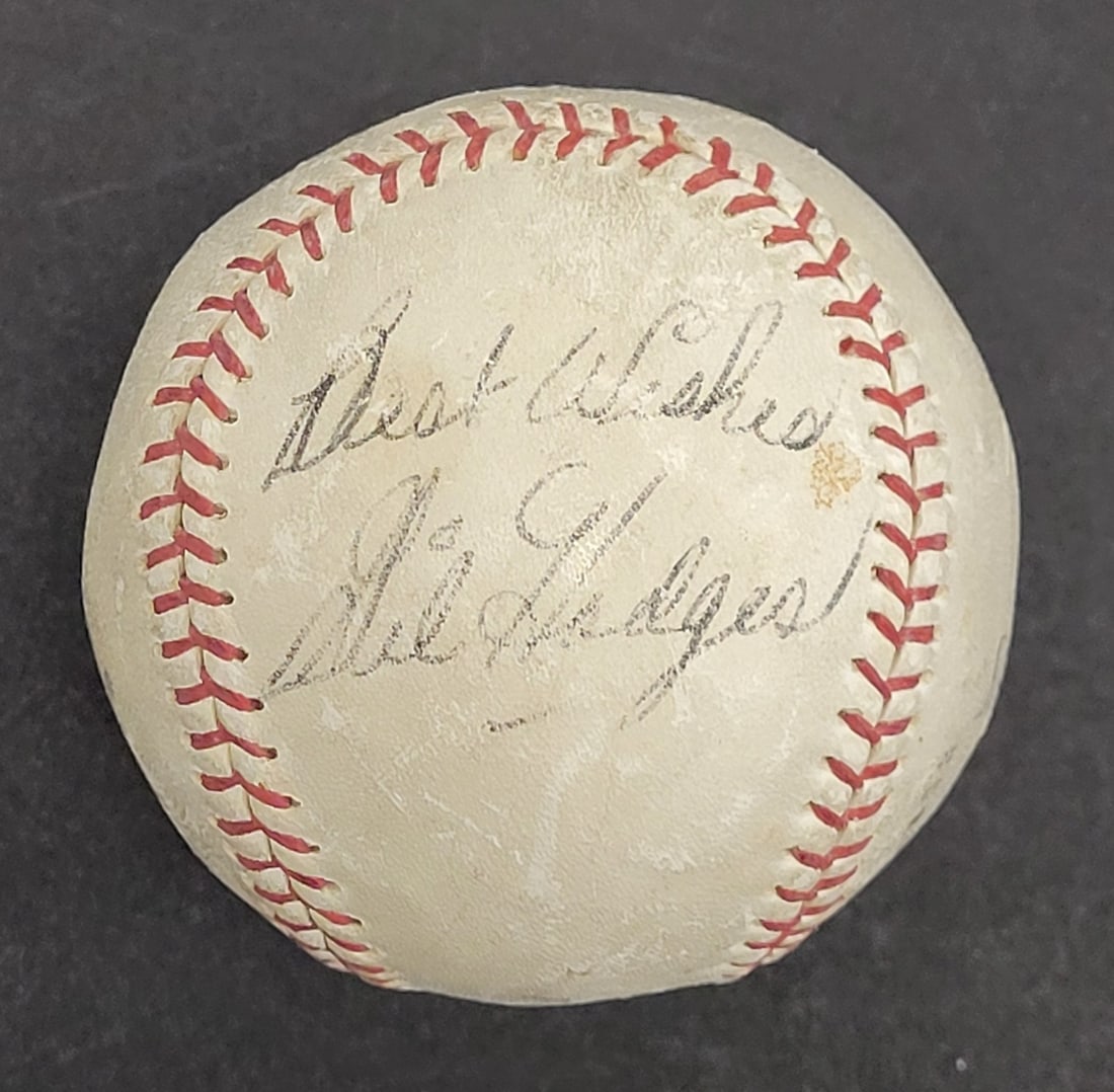 Baseball Signed by Gil Hodges with JSA Letter of Authenticity: Baseball Signed by Gil Hodges with JSA Letter of Authenticity This is an original Official Pro League baseball single-signed and inscribed "Best Wishes" by Gil Hodges. The autograph is authenticated b