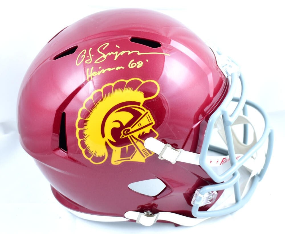 USC Trojans F S Speed Helmet Signed by OJ Simpson Heisman JSA (1 of 5)