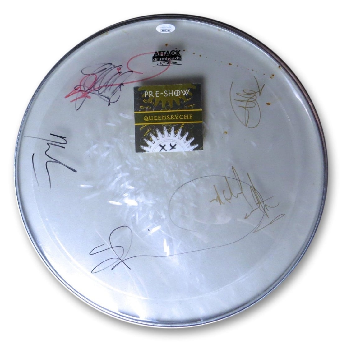 Queensryche Band Autographed 16 Drumhead JSA Certified Concert Memorabilia (1 of 4)