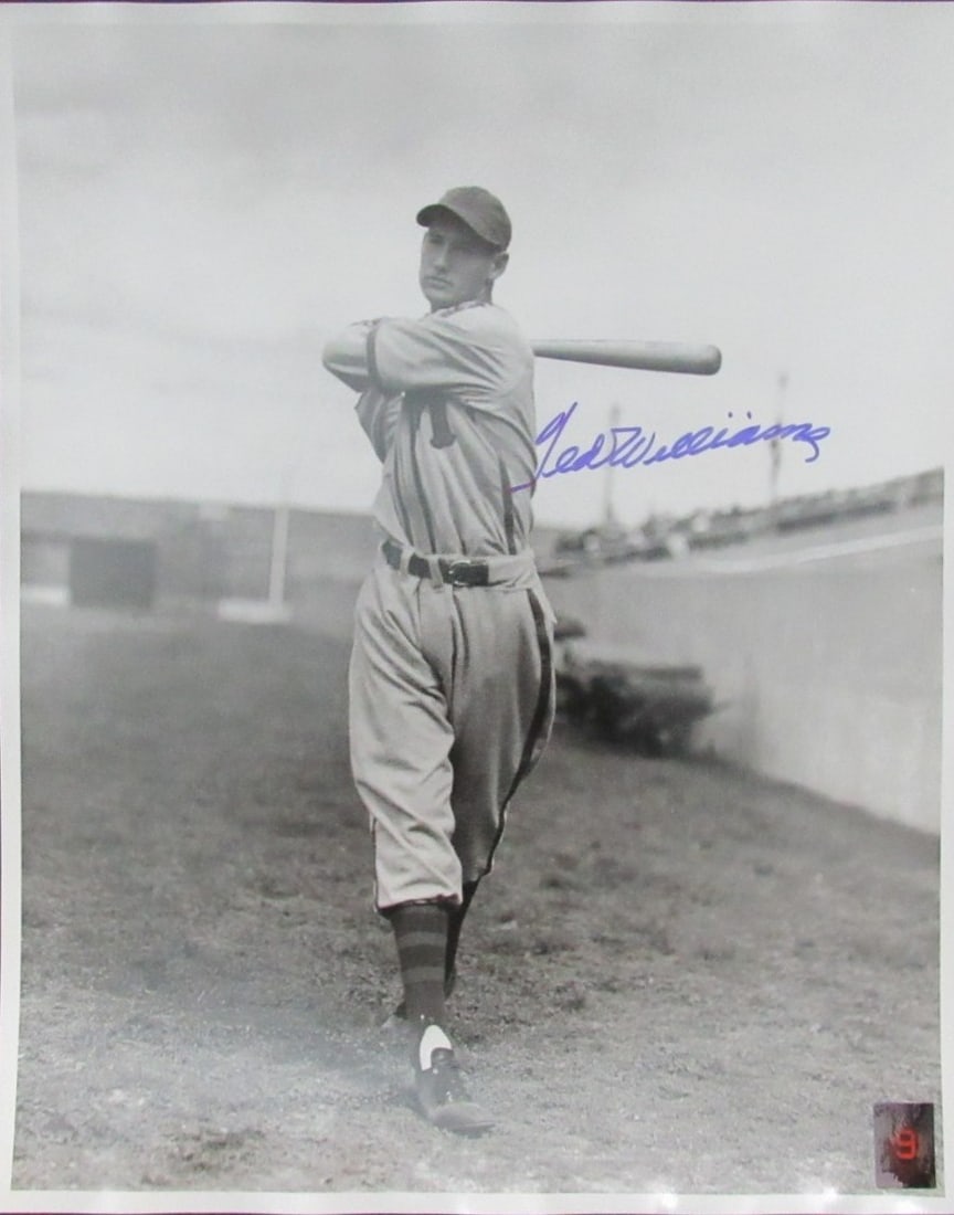 Ted Williams HOF Autographed 16x20 Red Sox Photo Green Diamond Hologram: Ted Williams HOF Autographed 16x20 Red Sox Photo Green Diamond Hologram Original signed Ted Williams Hall of Fame 16x20 Boston Red Sox photo. This baseball collectible includes a Green Diamond hologra
