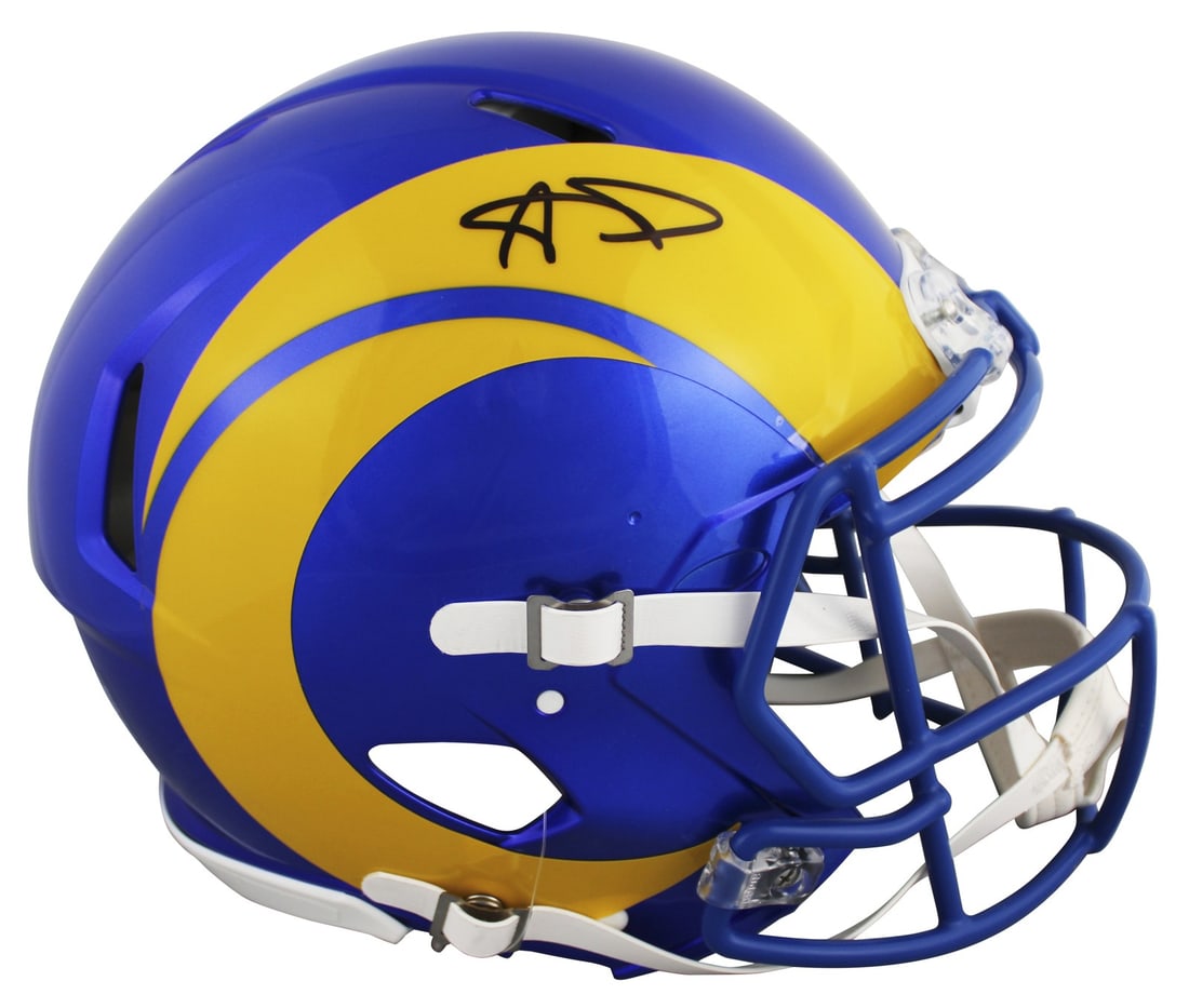 Aaron Donald Signed Los Angeles Rams Full Size Speed Proline Helmet Beckett Authenticated: Aaron Donald Signed Los Angeles Rams Full Size Speed Proline Helmet Beckett Authenticated This authentic full-size Speed Proline helmet is personally signed by Aaron Donald of the Los Angeles Rams. Th