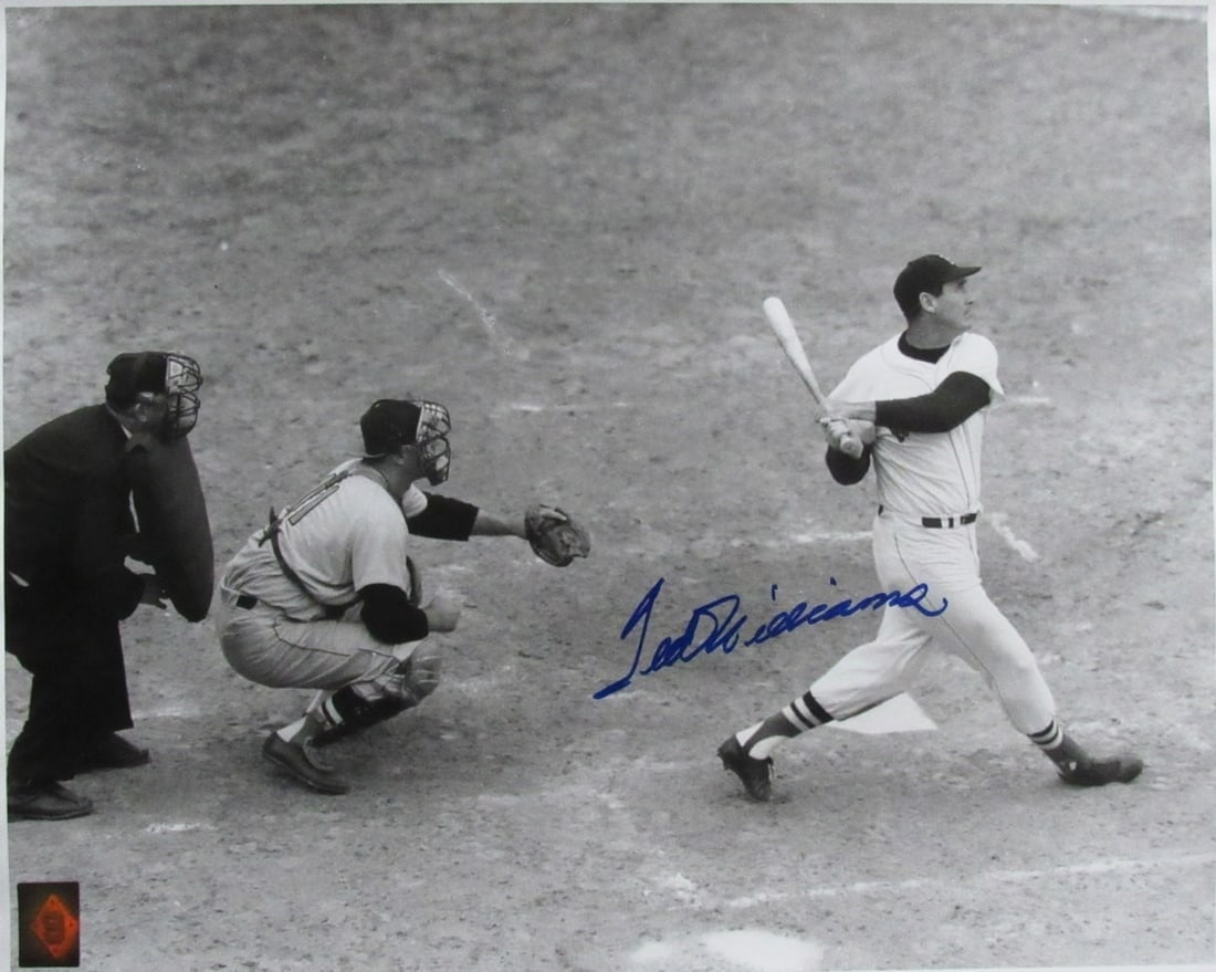 Ted Williams Signed 16x20 Boston Red Sox Photo With Green Diamond Hologram: Ted Williams Signed 16x20 Boston Red Sox Photo With Green Diamond Hologram This is an original 16x20 black and white photo of Ted Williams, Hall of Famer for the Boston Red Sox, personally signed by T