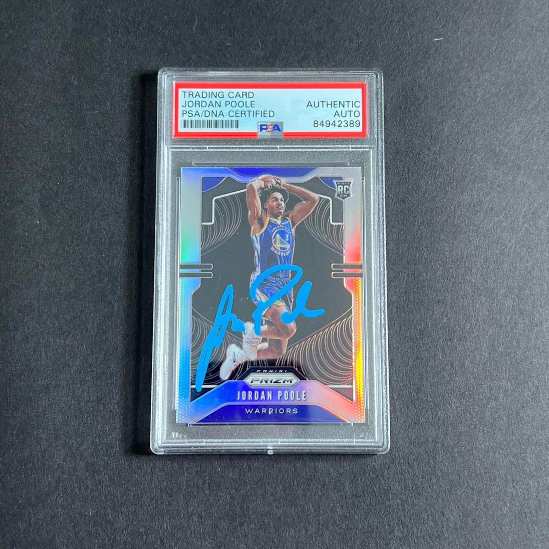 PSA authenticated Jordan Poole rookie Silver Prizm card 272 (1 of 2)