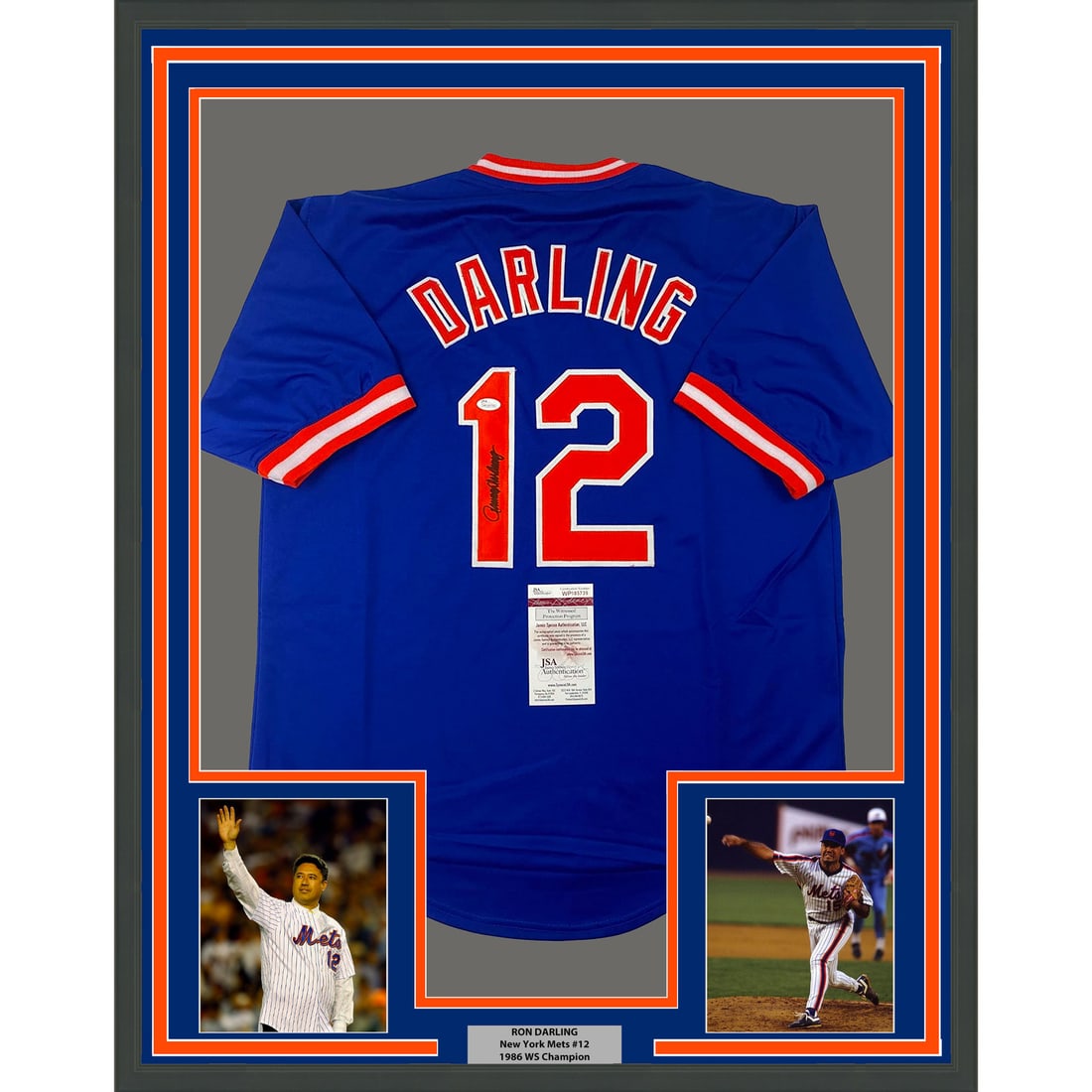 Framed Ron Darling Autographed Jersey New York Mets JSA COA 33x42 (1 of 2)