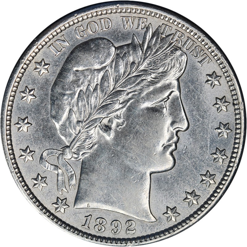 1892 S Barber Half Dollar Silver Key Date AU BU (1 of 2)