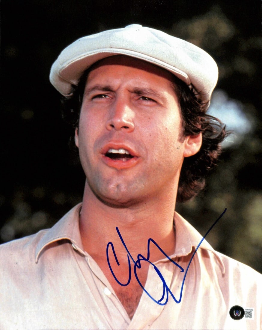 Chevy Chase Caddyshack Signed 11x14 Photo Beckett Certified: Chevy Chase Caddyshack Signed 11x14 Photo Beckett Certified This is an autographed 11x14 photograph of Chevy Chase, who famously portrayed "Ty Webb" in the classic film Caddyshack. The photograph has 