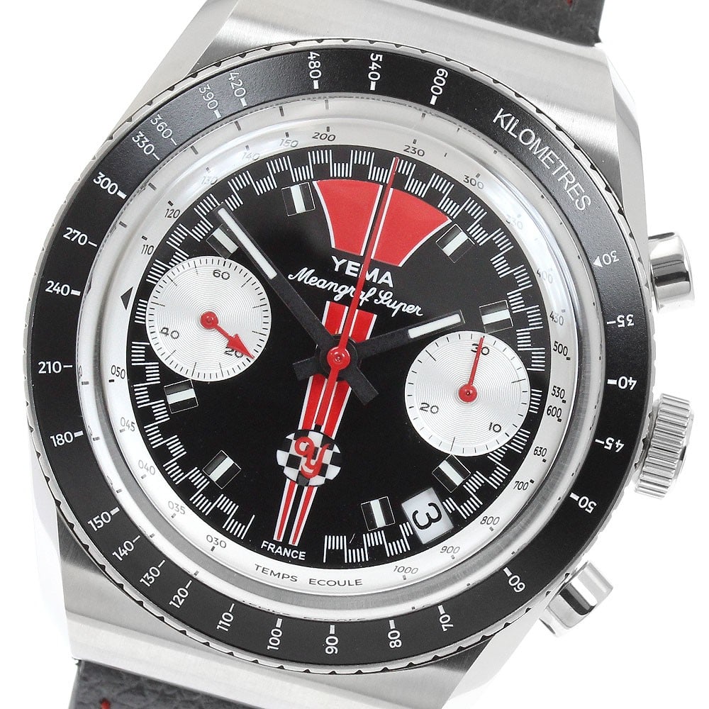 YEMA Meangraph Super Japan Limited Edition Mens Automatic Watch: YEMA Meangraph Super Japan Limited Edition Mens Automatic Watch Pre-owned YEMA Meangraph Super Japan Limited Edition men's wristwatch with an automatic movement and black dial. This limited edition mo