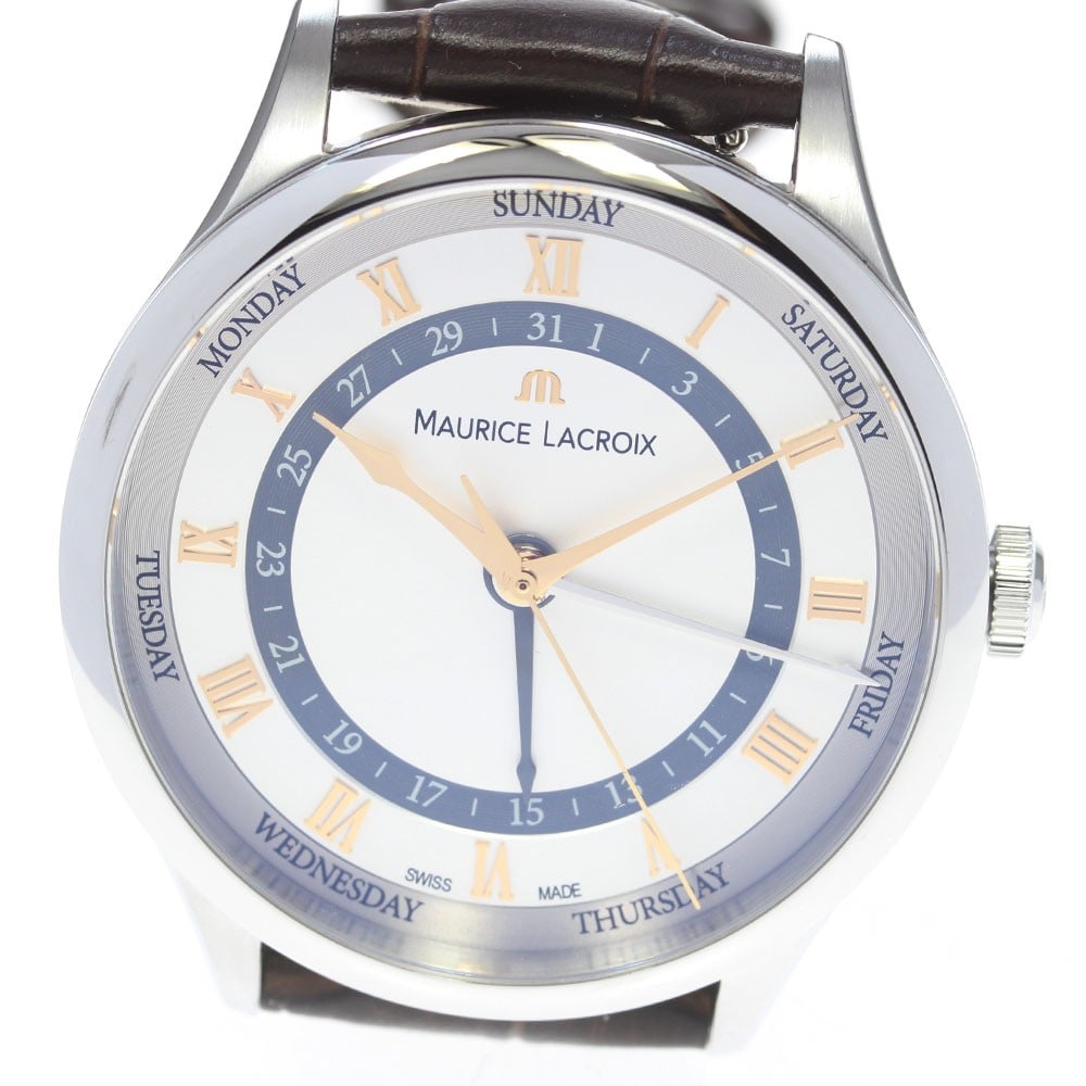 Maurice Lacroix Masterpiece 5 Hands Automatic Mens Wristwatch MP6507-SS001-110-3: Maurice Lacroix Masterpiece 5 Hands Automatic Mens Wristwatch MP6507-SS001-110-3 Maurice Lacroix Masterpiece 5 Hands men's wristwatch, model MP6507-SS001-110-3, made in Switzerland. It features a stai