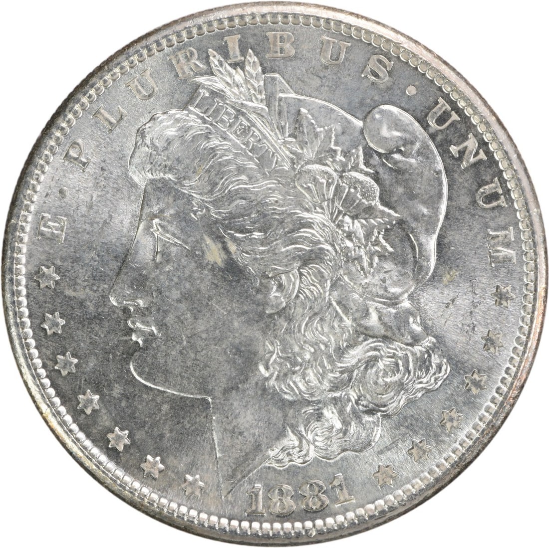 Choice BU 1881 S Morgan Dollar Uncertified Silver US Coin: Choice BU 1881 S Morgan Dollar Uncertified Silver US Coin This 1881-S Morgan Silver Dollar is a Choice Brilliant Uncirculated (BU) example. Struck at the San Francisco Mint, it remains uncertified and