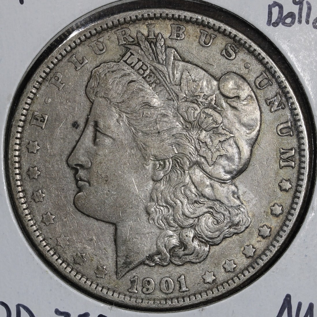 1901 Philadelphia Morgan Silver Dollar Better Date: 1901 Philadelphia Morgan Silver Dollar Better Date This 1901 Morgan Silver Dollar is a circulated coin issued by the United States Mint in Philadelphia. Composed of 90% silver, it represents a notable