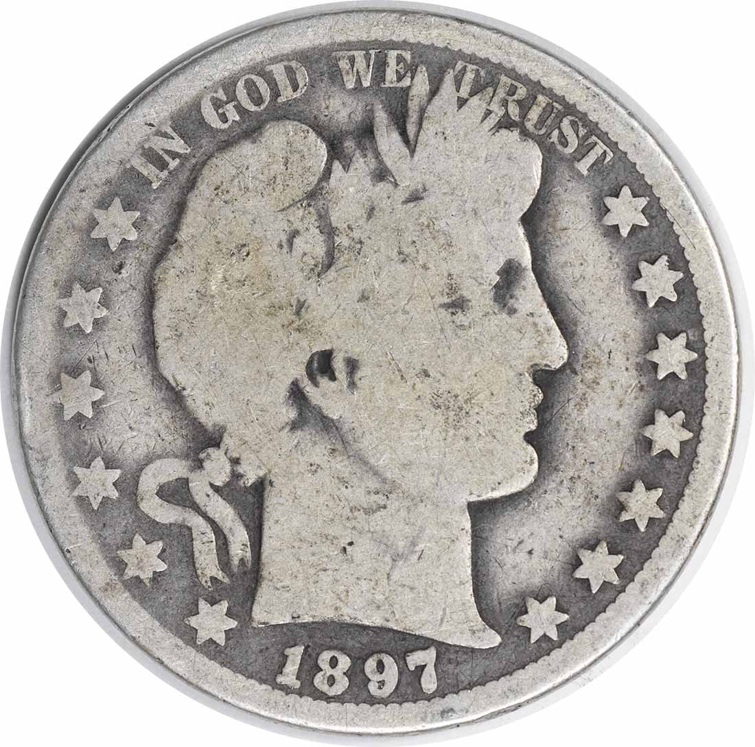 United States 1897 O 50C Barber Half Dollar Silver G Uncertified: United States 1897 O 50C Barber Half Dollar Silver G Uncertified 1897-O Barber Half Dollar in circulated, pre-owned condition with a G grade. This uncertified United States 50C coin is composed of sil