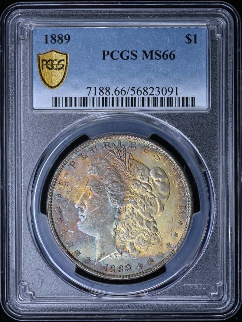 PCGS MS66 1889 Morgan Dollar: PCGS MS66 1889 Morgan Dollar This 1889 Morgan Dollar is graded MS66 by PCGS, indicating a high-quality uncirculated example. Minted in Philadelphia, this pre-owned coin is a notable piece of United St