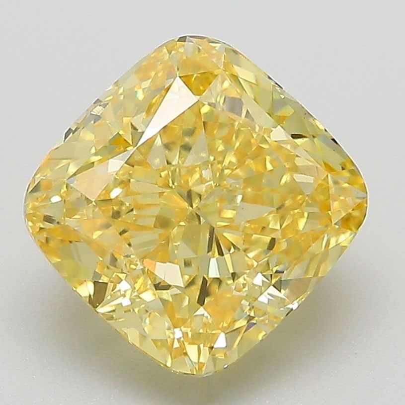 Loose Diamond - CUSHION MODIFIED 3.52ct Fancy Intense Yellow VS2: Loose Diamond - CUSHION MODIFIED 3.52ct Fancy Intense Yellow VS2 Source: This is a real non-mined Diamond that has been grown in a lab Shape: CUSHION MODIFIED Carats: 3.52 Color: Fancy Intense Yellow 
