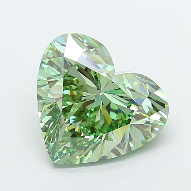 Loose Diamond - HEART 4.05ct Fancy Vivid Green VVS2: Loose Diamond - HEART 4.05ct Fancy Vivid Green VVS2 Source: This is a real non-mined Diamond that has been grown in a lab Shape: HEART Carats: 4.05 Color: Fancy Vivid Green Certification: IGI Addition