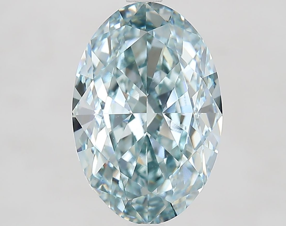 Loose Diamond - OVAL 5.51ct Fancy Intense Greenish Blue VVS2: Loose Diamond - OVAL 5.51ct Fancy Intense Greenish Blue VVS2 Source: This is a real non-mined Diamond that has been grown in a lab Shape: OVAL Carats: 5.51 Color: Fancy Intense Greenish Blue Certifica