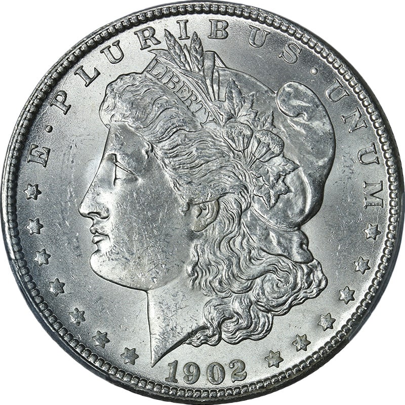 PCGS MS63 1902-O Morgan Dollar Uncirculated Silver Coin: PCGS MS63 1902-O Morgan Dollar Uncirculated Silver Coin This 1902-O Morgan Silver Dollar is a stunning piece with great eye appeal, featuring bright white surfaces and excellent luster. Certified by P
