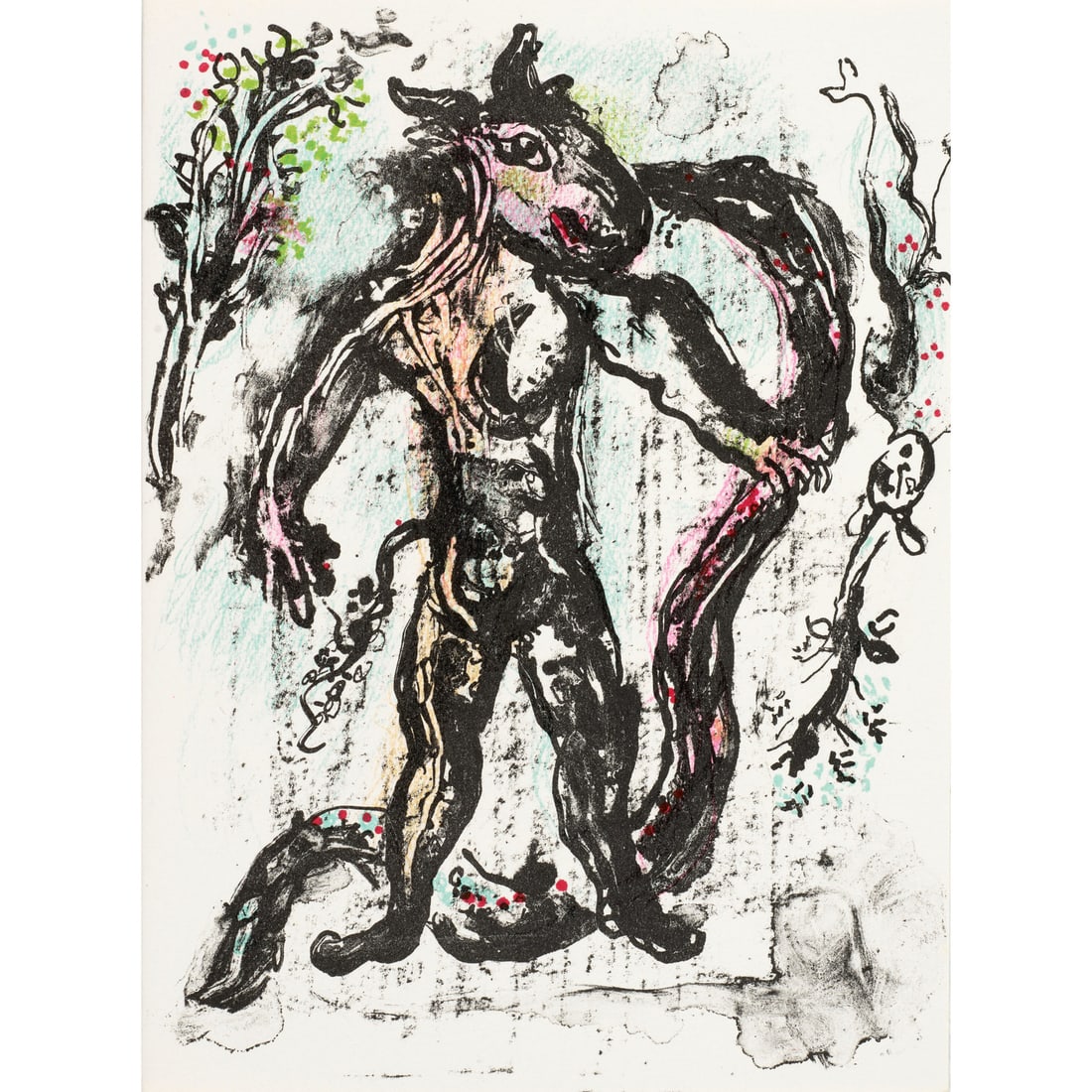 Marc Chagall Fairy and Kingdom color lithograph 2nd of 10: Marc Chagall Fairy and Kingdom color lithograph 2nd of 10 This is a color lithograph by Marc Chagall titled "La feerie et le royaume (The Fairy and the Kingdom)", created in 1972 as part of a set of t