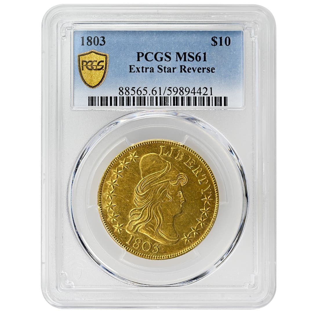 1803 PCGS MS61 $10 Gold Draped Bust Heraldic Eagle Extra Star (1 of 4)