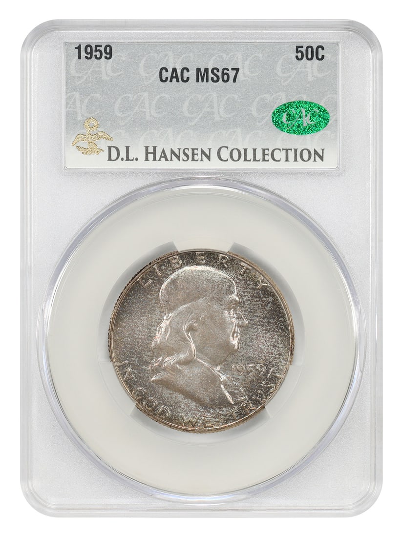 Franklin Half Dollar 1959 50C MS67 CACG ex D.L. Hansen (1 of 6)