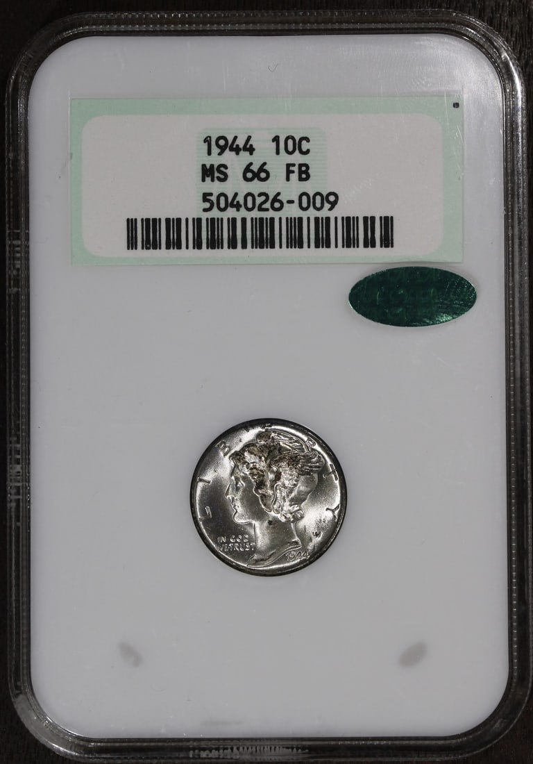 1944 Mercury 10C Silver Dime MS66FB CAC NGC Old Holder (1 of 4)