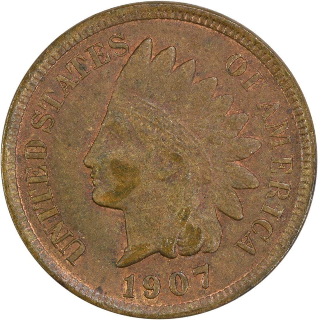 1907 Uncertified Indian Head Small Cent MS63 Copper: 1907 Uncertified Indian Head Small Cent MS63 Copper 1907 Indian Head small cent offered in uncirculated, pre-owned condition. This uncertified copper coin is identified as a Choice BU example with an 