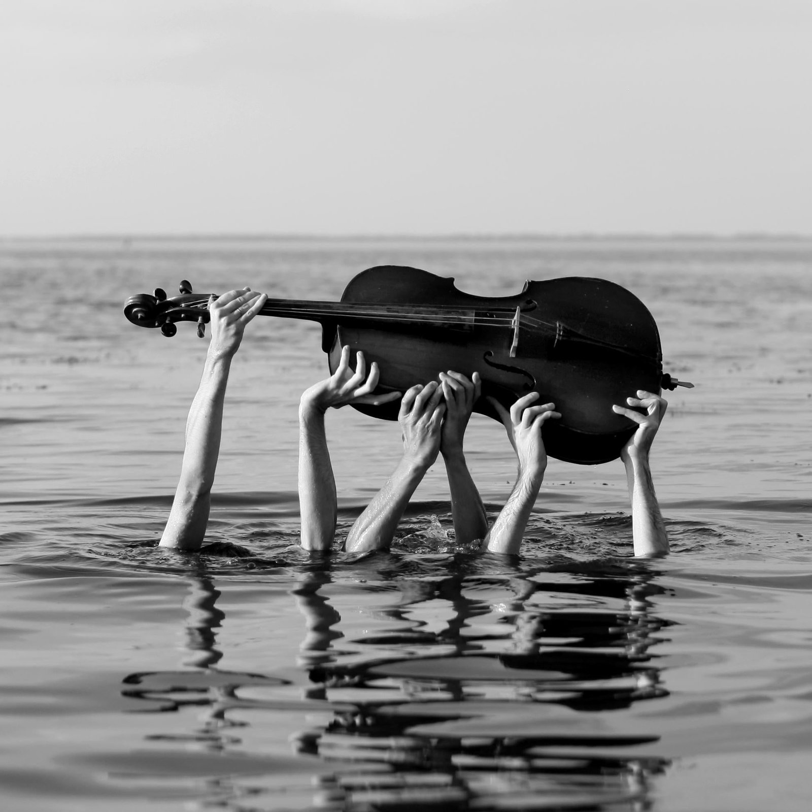 Olha Stepanian 16x16 in Surrealist Black and White Photograph Edition of 24 Signed: Olha Stepanian 16x16 in Surrealist Black and White Photograph Edition of 24 Signed "Music is Eternal" is a black and white photograph by Olha Stepanian, created in 2019 and printed on Epson Profession