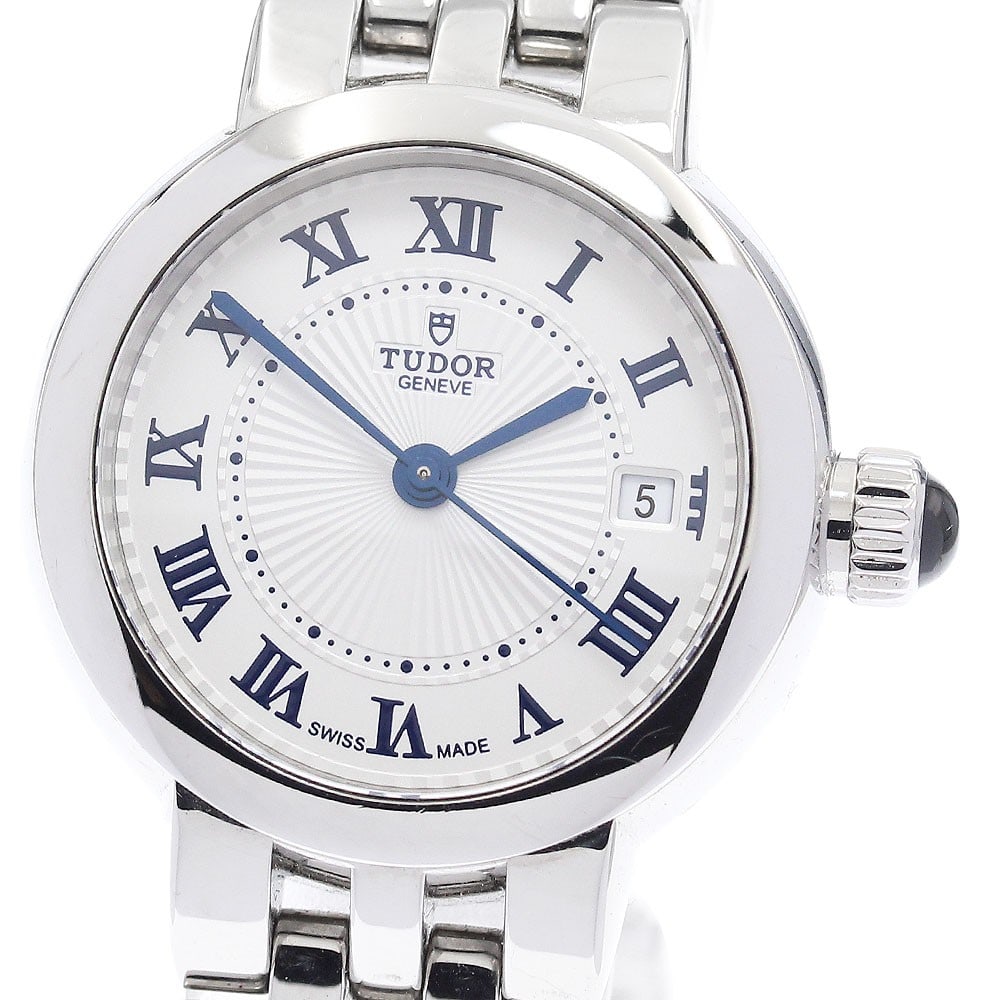 TUDOR Claire de Rose 35200 Automatic Date Womens Wristwatch: TUDOR Claire de Rose 35200 Automatic Date Womens Wristwatch Pre-owned TUDOR Claire de Rose women's wristwatch with automatic movement and date display. This stainless steel watch features a silver dia