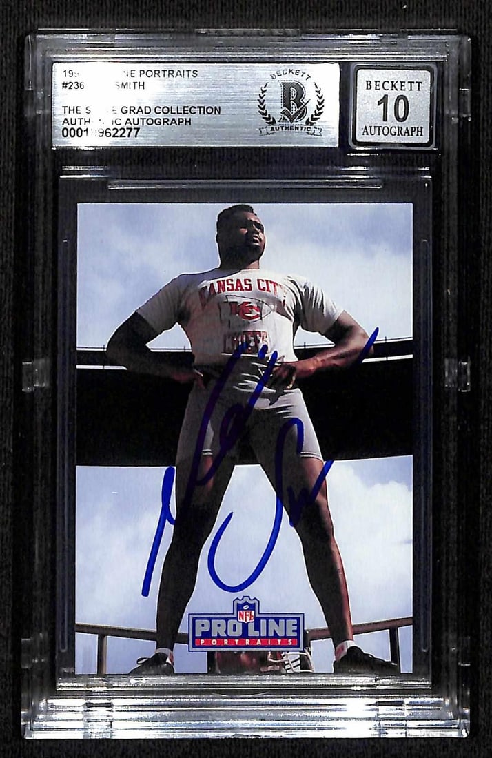 1991 Pro Line Portraits Neil Smith Chiefs autographed card Beckett 10 (1 of 1)