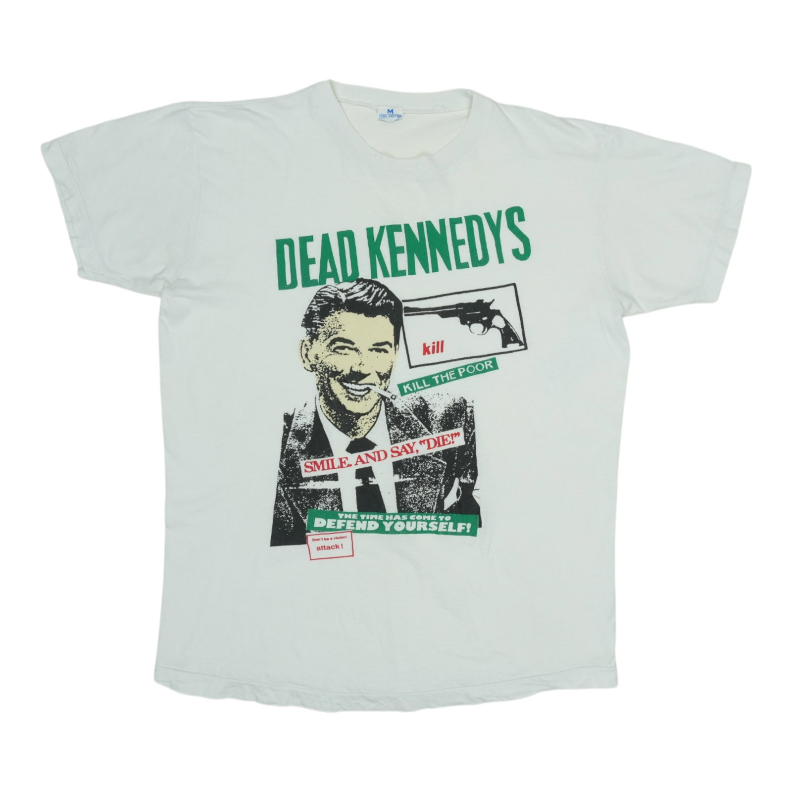Vintage 1980s Dead Kennedys Kill The Poor White Cotton T-Shirt: Vintage 1980s Dead Kennedys Kill The Poor White Cotton T-Shirt This is an original vintage 1980s Dead Kennedys "Kill The Poor" shirt. It is not a modern reproduction and features a front graphic with 