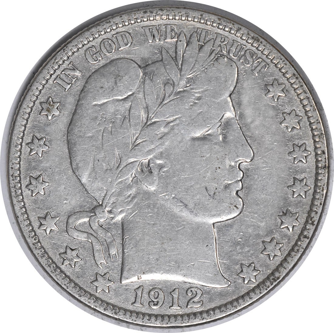 1912 S 50C Barber Half Dollar Silver VF Uncertified: 1912 S 50C Barber Half Dollar Silver VF Uncertified 1912-S Barber silver half dollar in VF grade. This circulated, uncertified United States 50C coin is a pre-owned example of the Barber series. Speci