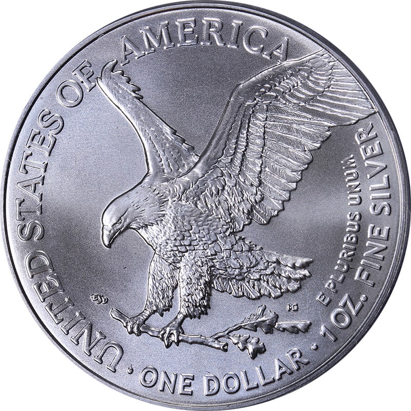 PCGS MS70 2021 Type 2 Silver American Eagle Dollar First Strike: PCGS MS70 2021 Type 2 Silver American Eagle Dollar First Strike This 2021 Silver American Eagle $1 Type 2 coin is certified by PCGS with a grade of MS70 and features the First Strike label. Composed o