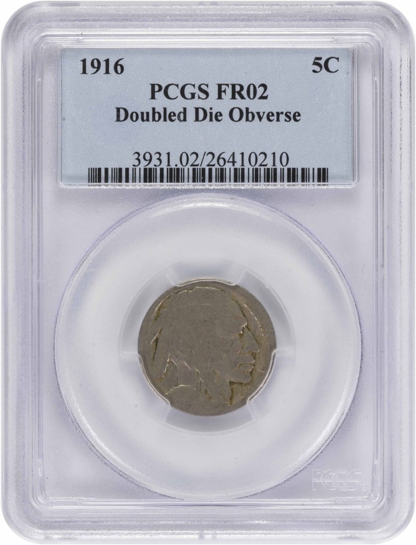 PCGS Fair 1916 Buffalo 5C Nickel DDO FR02: PCGS Fair 1916 Buffalo 5C Nickel DDO FR02 1916 Buffalo Nickel graded Fair by PCGS. This circulated 5-cent coin is a pre-owned United States issue. Specifications Coin: Buffalo Nickel Year: 1916 Denomi