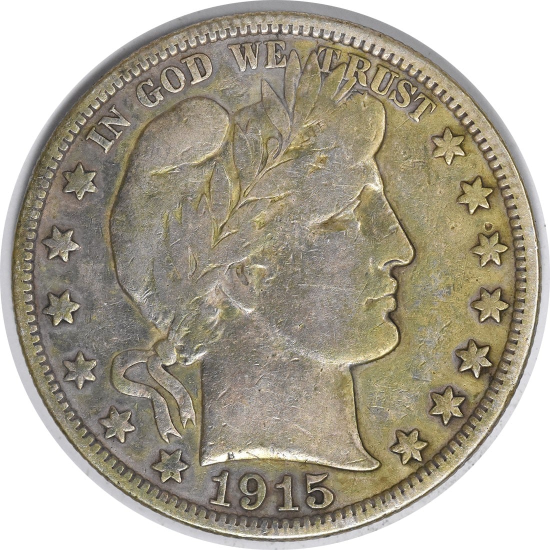 1915 United States Barber 50C Silver Half Dollar Grade F Uncertified: 1915 United States Barber 50C Silver Half Dollar Grade F Uncertified 1915 Barber half dollar coin in circulated Fine (F) condition. This uncertified United States 50C coin is composed of silver and is
