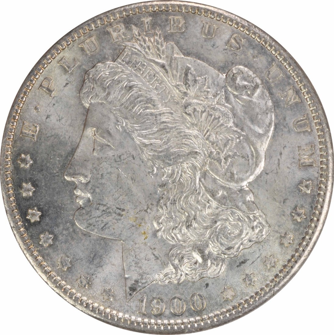 Uncirculated 1900 Silver Dollar Morgan Type No Mint Mark Uncertified BU: Uncirculated 1900 Silver Dollar Morgan Type No Mint Mark Uncertified BU This is a 1900 Morgan Silver Dollar from the United States, featuring a Brilliant Uncirculated (BU) grade. The coin is composed 