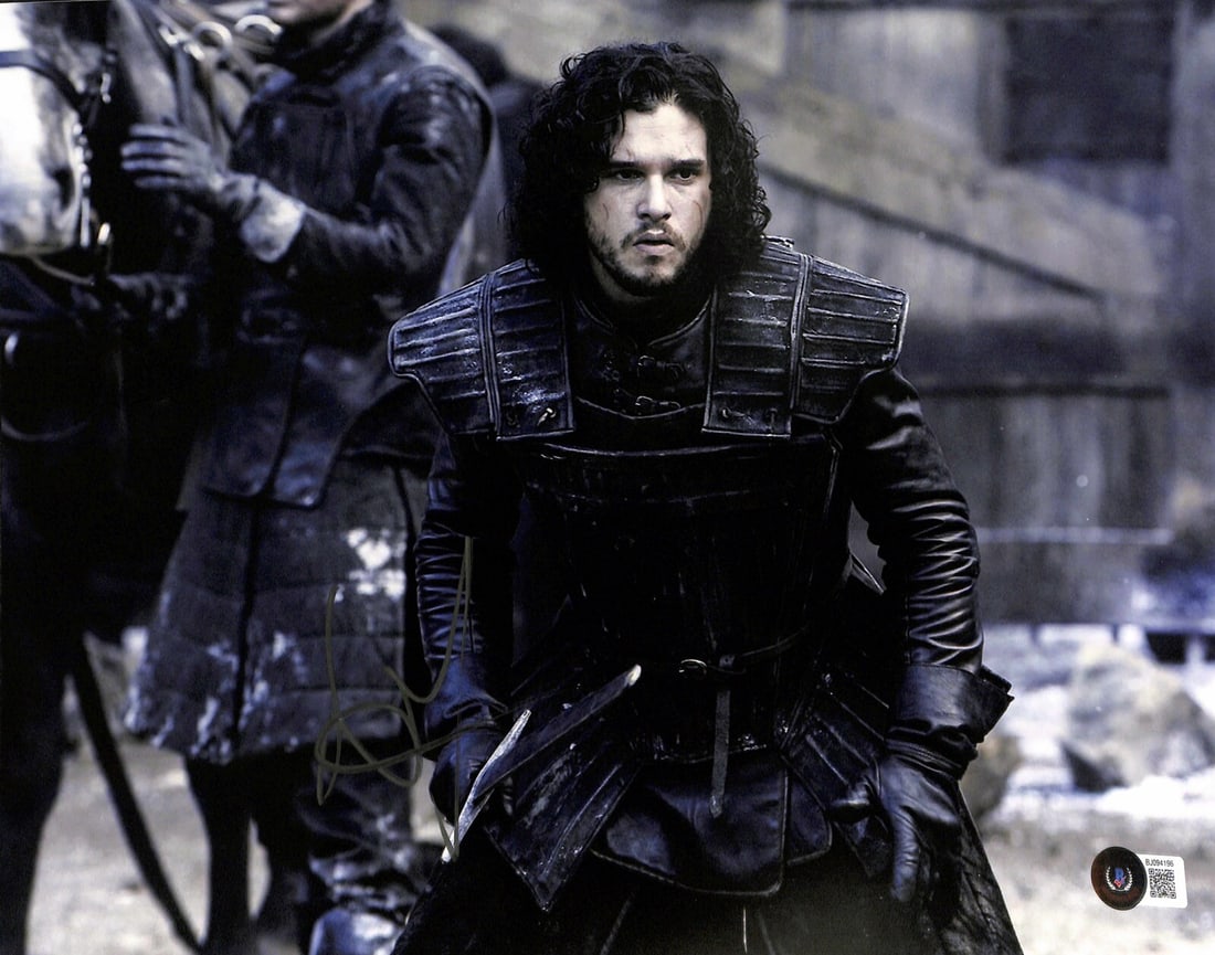 Kit Harington Signed Jon Snow 11x14 Photo Beckett Certified: Kit Harington Signed Jon Snow 11x14 Photo Beckett Certified This is an authenticated 11x14 photograph of Kit Harington, who portrayed Jon Snow in the acclaimed series Game of Thrones (GOT). The photo 