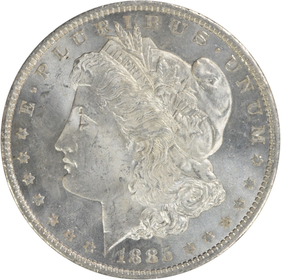 Brilliant Uncirculated 1885-O Silver Morgan Dollar Uncertified US Coin: Brilliant Uncirculated 1885-O Silver Morgan Dollar Uncertified US Coin This 1885-O Morgan Silver Dollar is an uncirculated coin with brilliant uncirculated (BU) grade. Struck at the New Orleans Mint, 