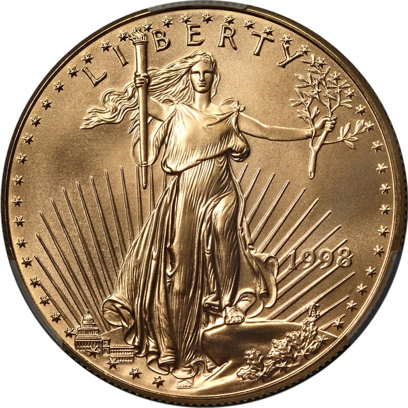 1998 $50 Gold American Eagle CAC MS70 Perfect Grade (1 of 4)