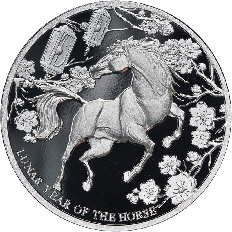 2026 Pitcairn Islands Lunar Horse 2 oz Silver $5 Proof Coin: 2026 Pitcairn Islands Lunar Horse 2 oz Silver $5 Proof Coin This is a 2026 Pitcairn Islands $5 Lunar Horse Ultra High Relief (UHR) proof coin, struck in 2 ounces of .999 fine silver. The coin is uncir