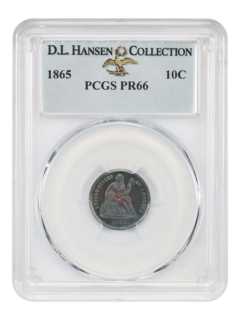 PCGS PR66 1865 Liberty Seated Dime ex D.L. Hansen (1 of 6)